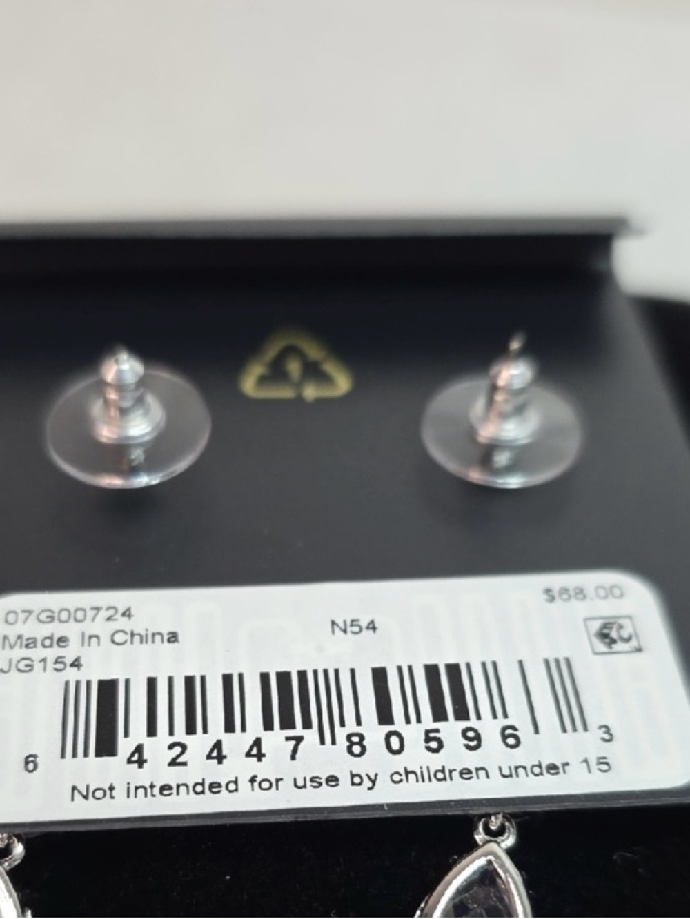 Givenchy Silver Teardrop Linear CZ Earrings - White Crystal- NWT - Picture 7 of 7